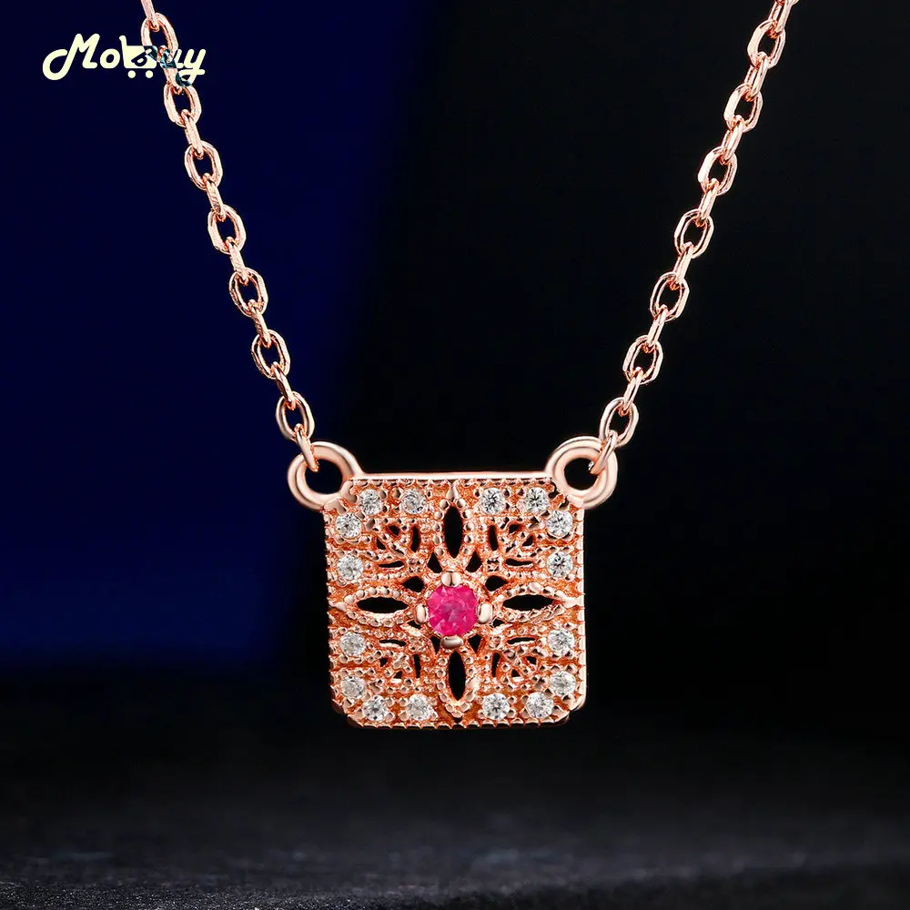 Женское ожерелье из серебра 925 пробы с рубином 2 мм|jewelry gold necklace|jewelry silver necklacejewelry