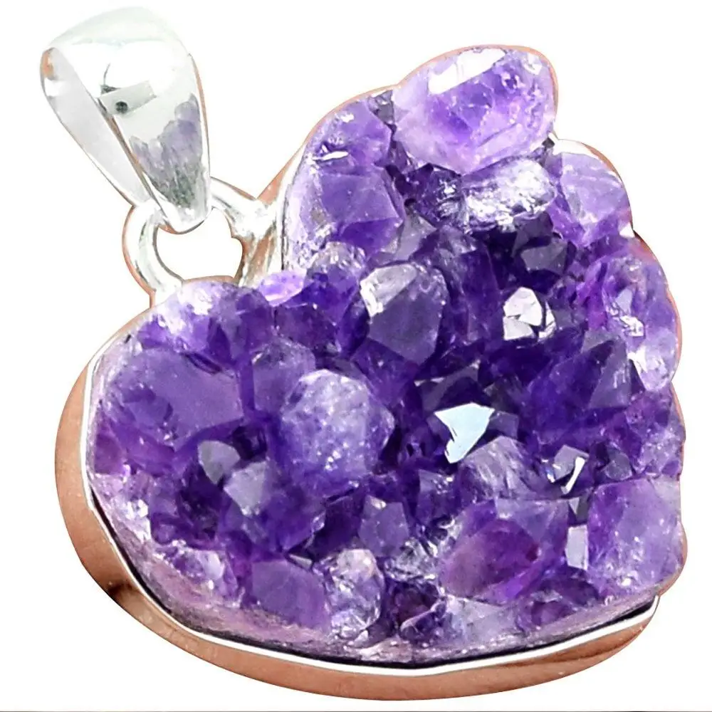 

Lovegem Amethyst Heart Pendant 925 Sterling Silver Jewelry,34 mm, AP2177
