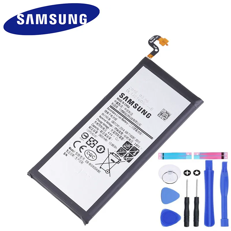 Оригинальный аккумулятор samsung для Galaxy S7 Edge G935 G9350 G935F G935FD G935W8 3600 mAh EB BG935ABE боковая