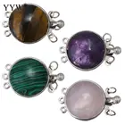 Застежка-колье для ювелирных изделий, 27x17,5x9 мм, 3 нити, серебристого цвета