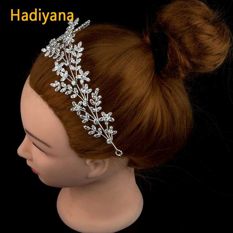 Тиара и корона HADIYANA новый свадебный зажим для волос кубический циркон женщин
