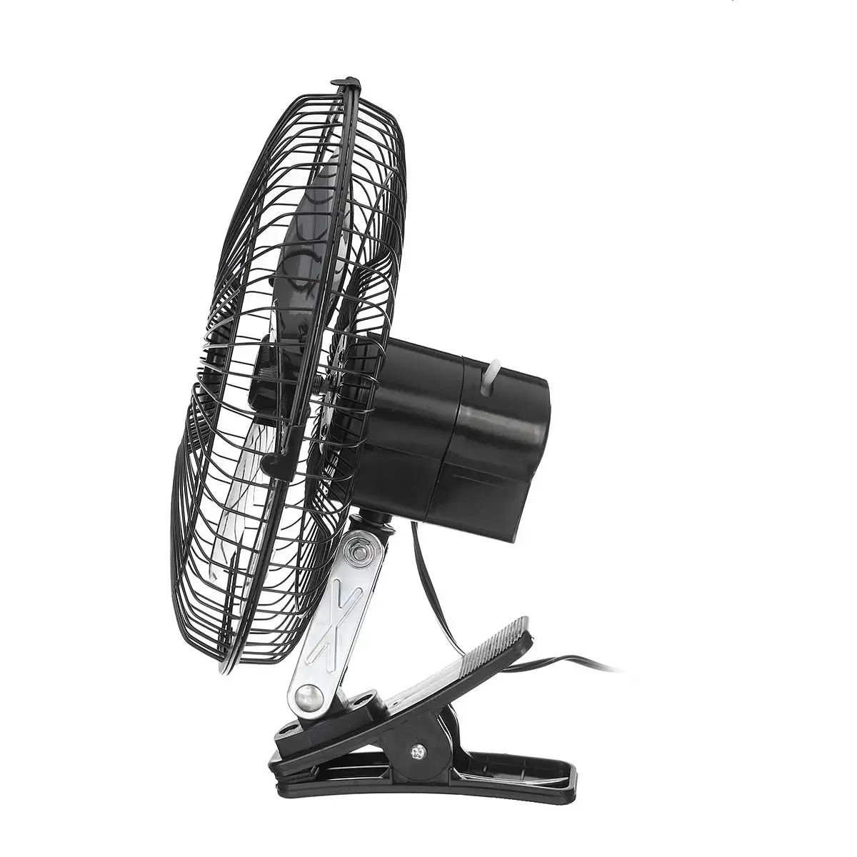 12V/24V 8"/10" Car Fan Cooling Airflow Clip-on All-Round Adjustable Electric Fans Low Noise Air Cooler For Auto Home Truck
