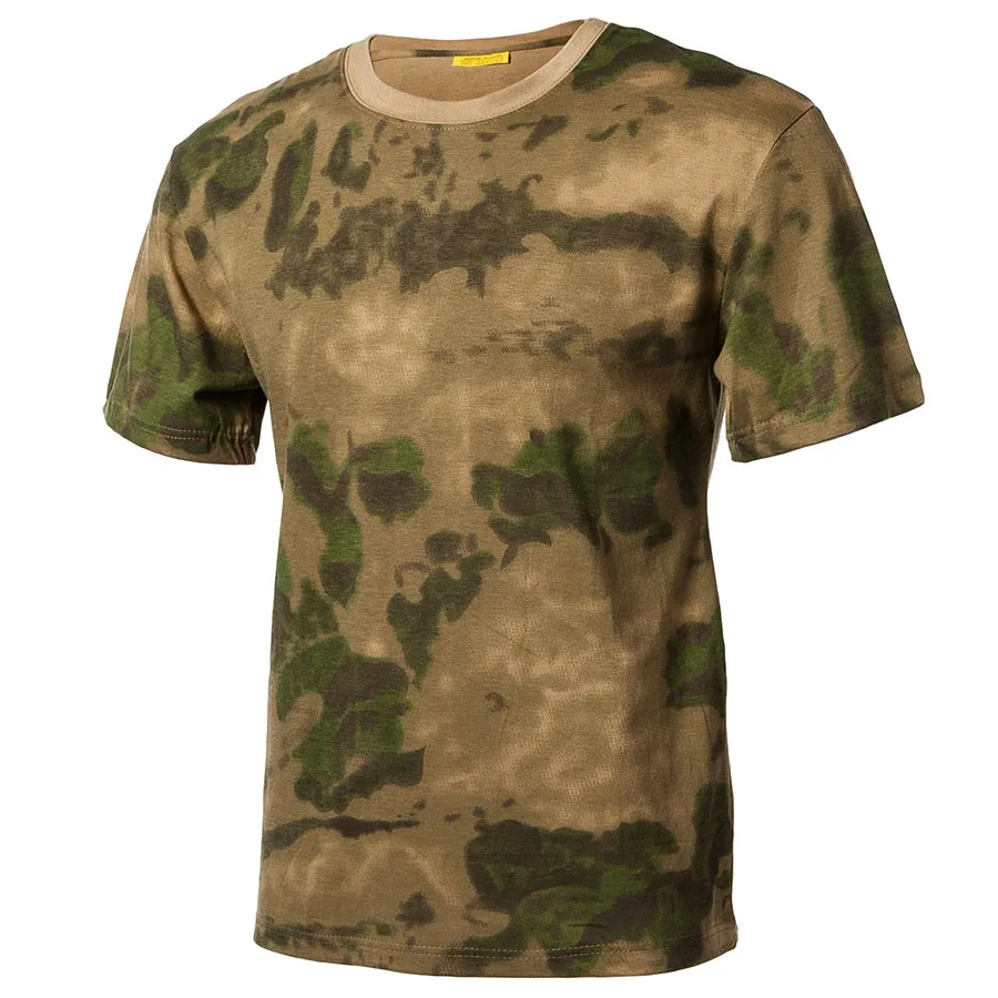 Green Camo Refire gear Военная камуфляжная футболка Для мужчин чулочно-носочные изделия US армейская тактическая футболка лето быстросохнущая дышащая мужская футболки - Цвет: Green Camo