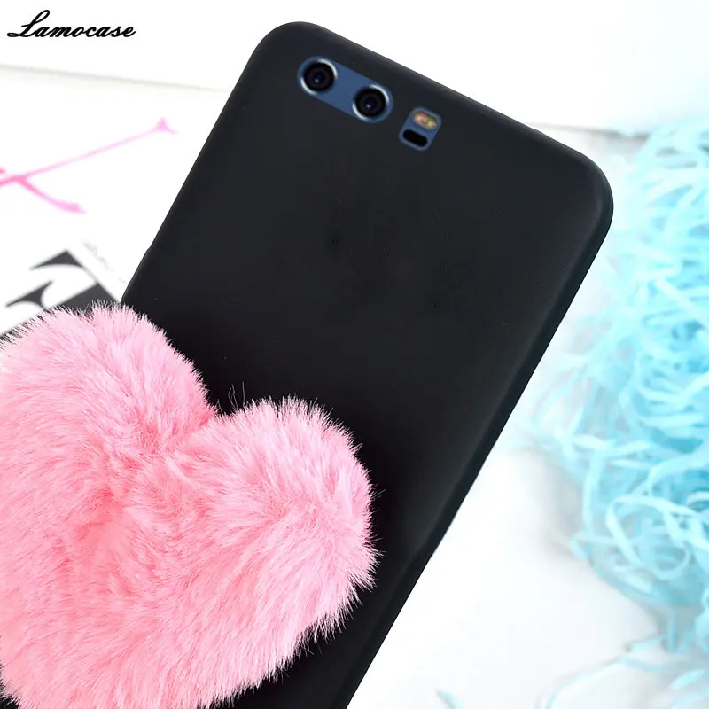Чехол для телефона P20 Pro P8/P9 lite 2017 P10 Plus Nova 2 Honor 7X Enjoy 7 S mate 10Pro 3D пушистые сердечки
