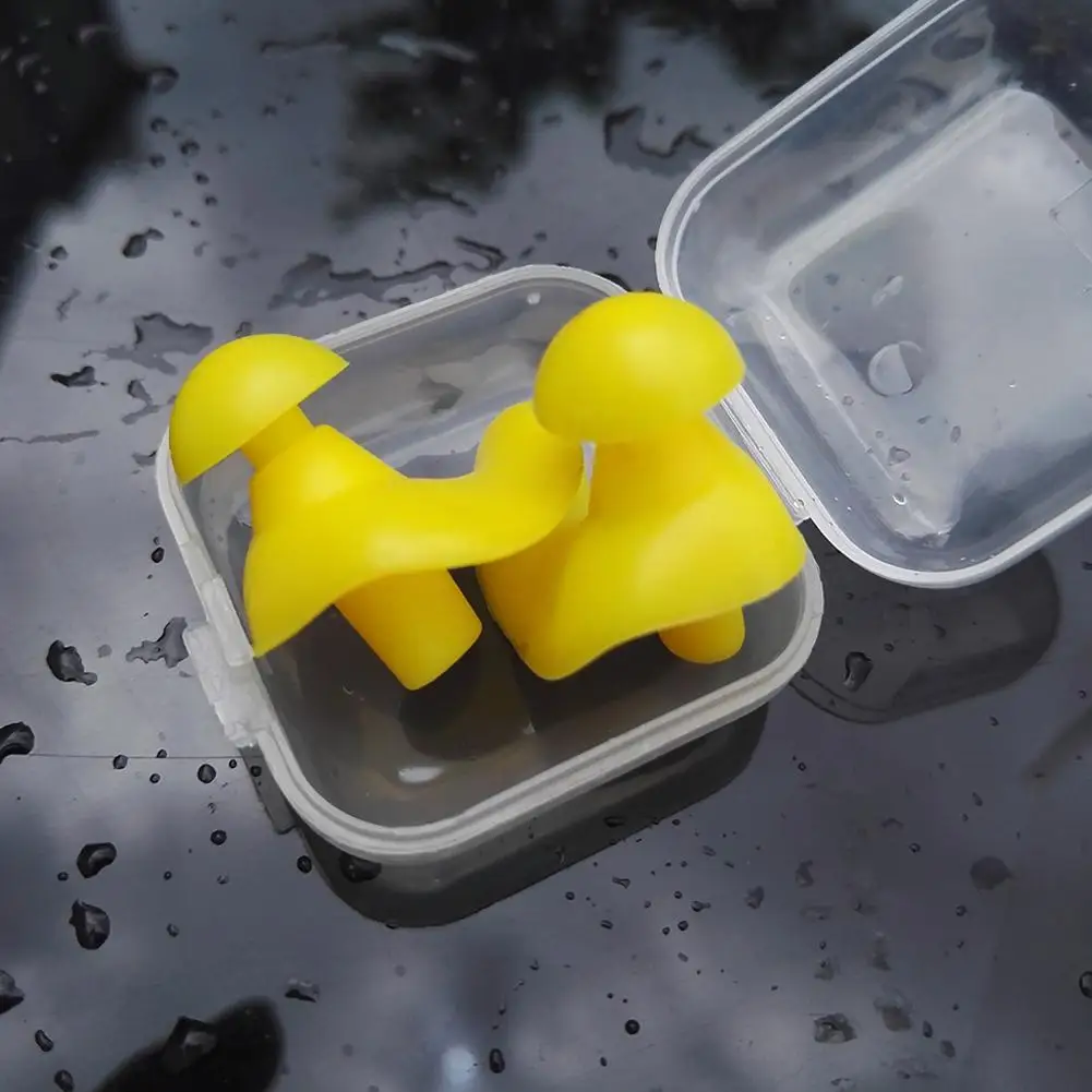 Yellow Dragonpad 1 пара экологические силиконовые спиральные водонепроницаемые пылезащитные беруши в коробке водные виды спорта аксессуары для плавания - Цвет: Yellow