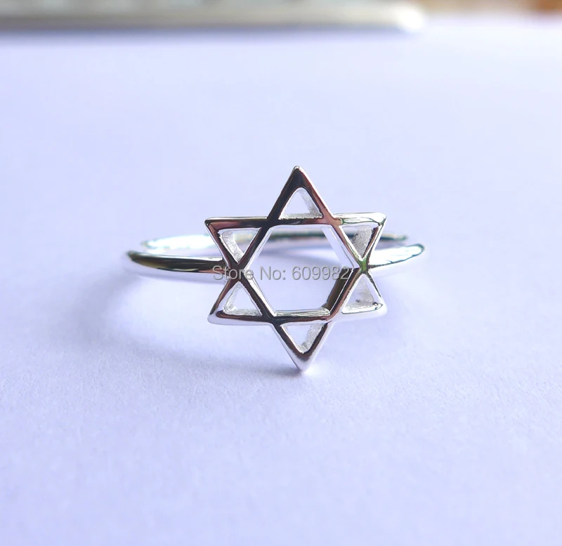 Кольцо звезда давида из чистого серебра все размеры (от 3 до 16) | Украшения и