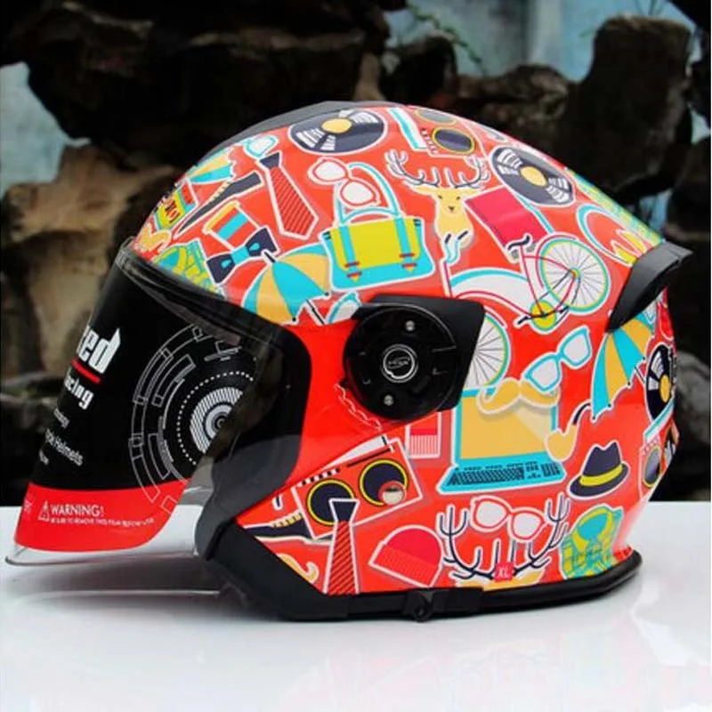 2017 Winter New Germany Tanked Racing 3/4 open face motorcycle helmet Moto Riding cap motorbike helmets mad of ABS PC Visor lens |