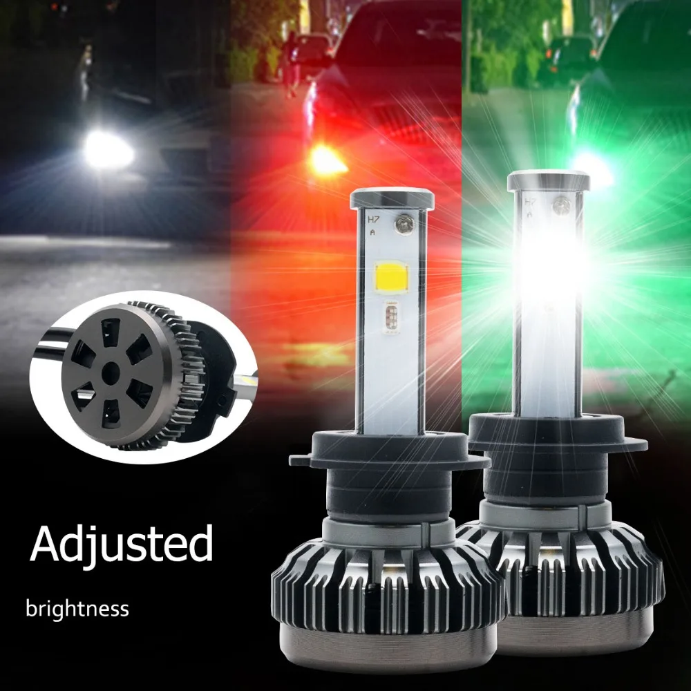 Комплект для переоборудования Автомобильных СВЕТОДИОДНЫХ Фар H7 H11 RGB H4 APP Bluetooth