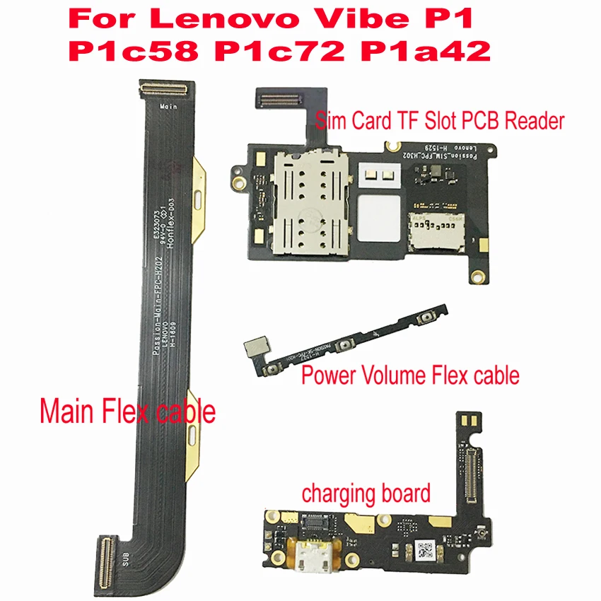USB зарядная док станция печатная плата гибкий кабель для Lenovo Vibe P1 P1c58 P1c72 P1a42 Sim