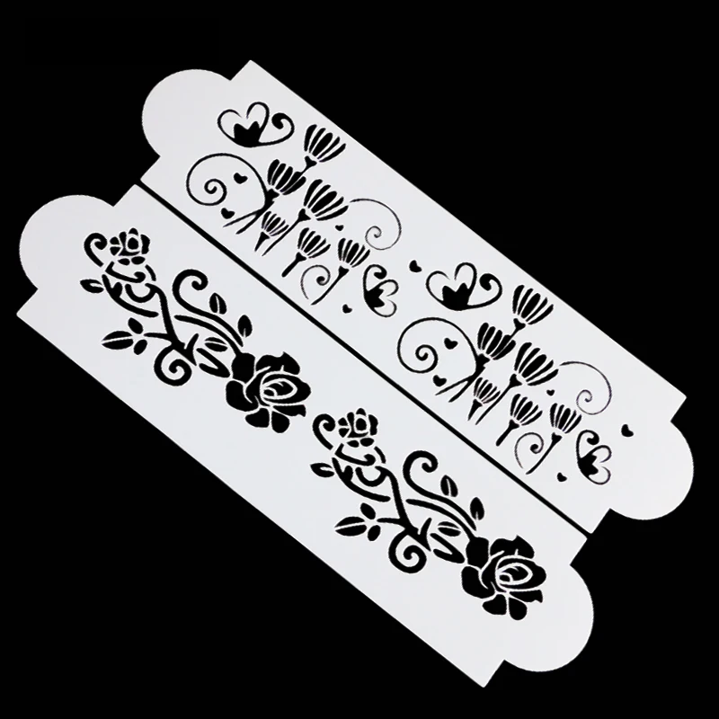 2 шт./компл. трафарет для свадебного торта пластиковые трафареты инструмент