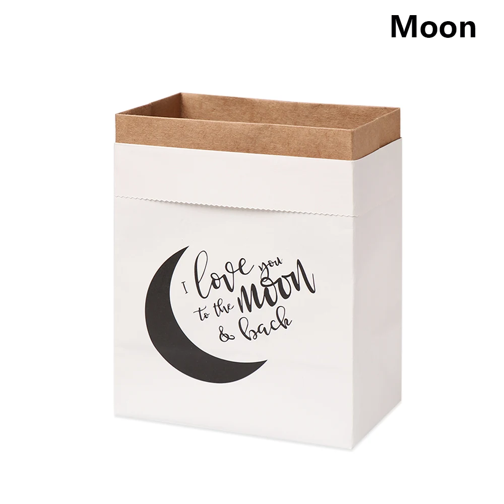 moon 1 шт. DIY домашний декор сушеная корзина для растений Свадебный крафт-бумажный мешок цветочный горшок искусственная ваза для цветов крафт-бумажный мешок цветочный горшок - Цвет: moon