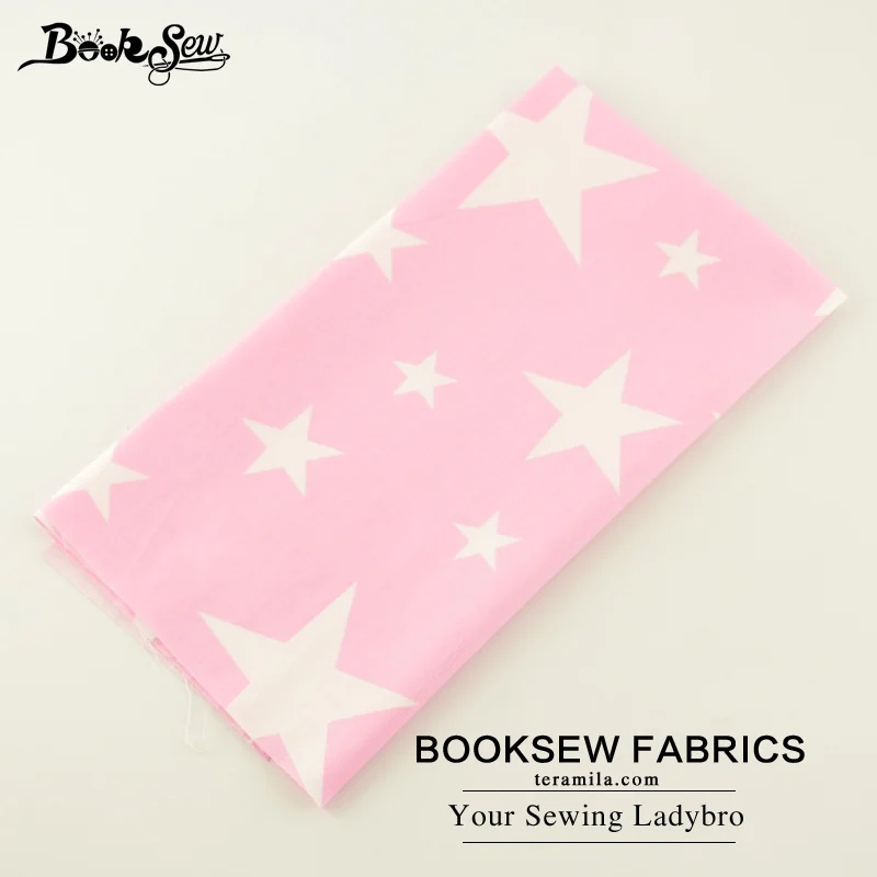Booksew Текстиль для дома Розовый хлопок саржа Ткань со звездами стежка ткани Жир квартал Постельные