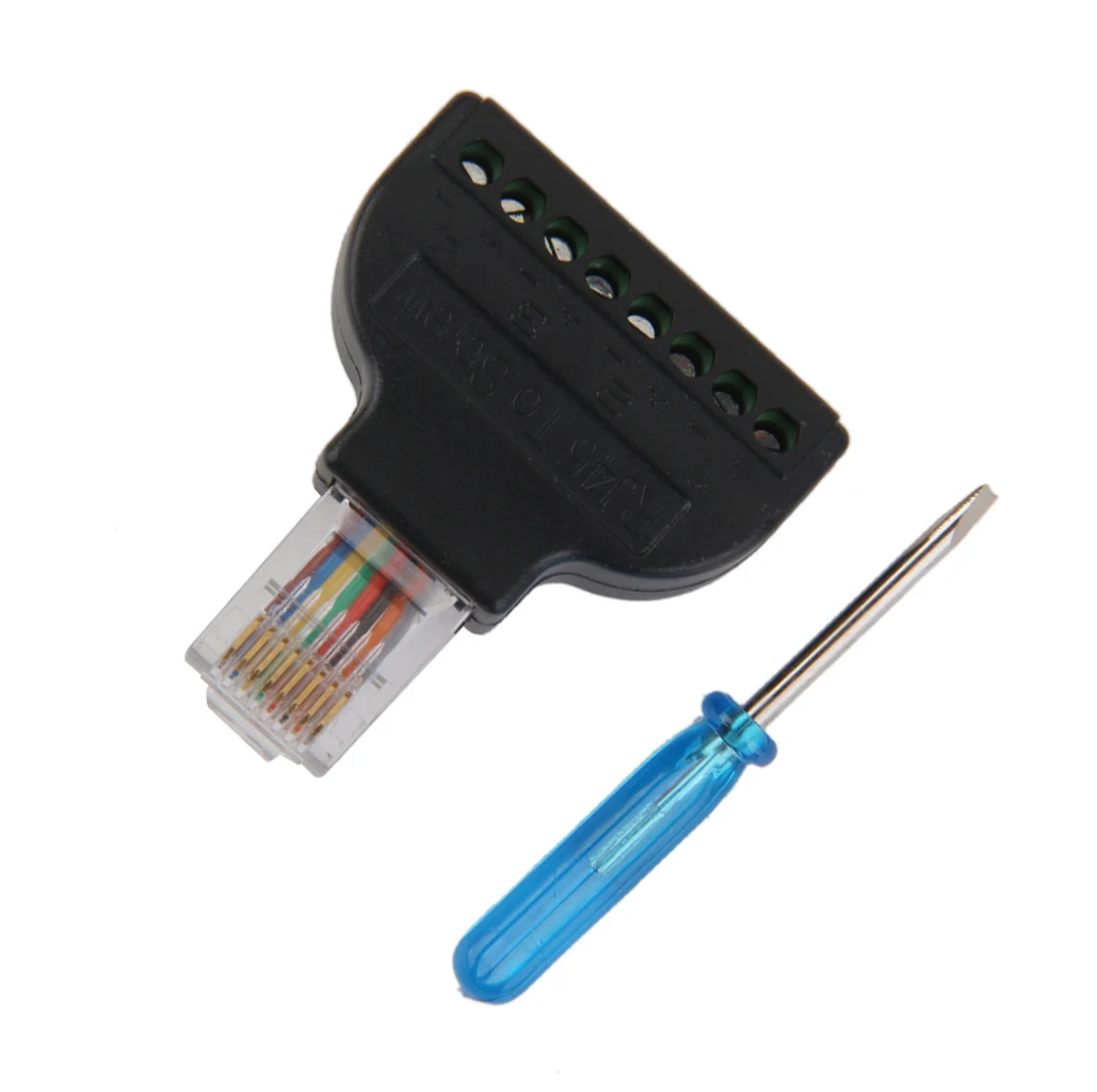 RJ45 сетевой штекер до 8 Pin винт терминальный адаптер Блок отвертка компактный дизайн и надежное подключение мини-отвертка