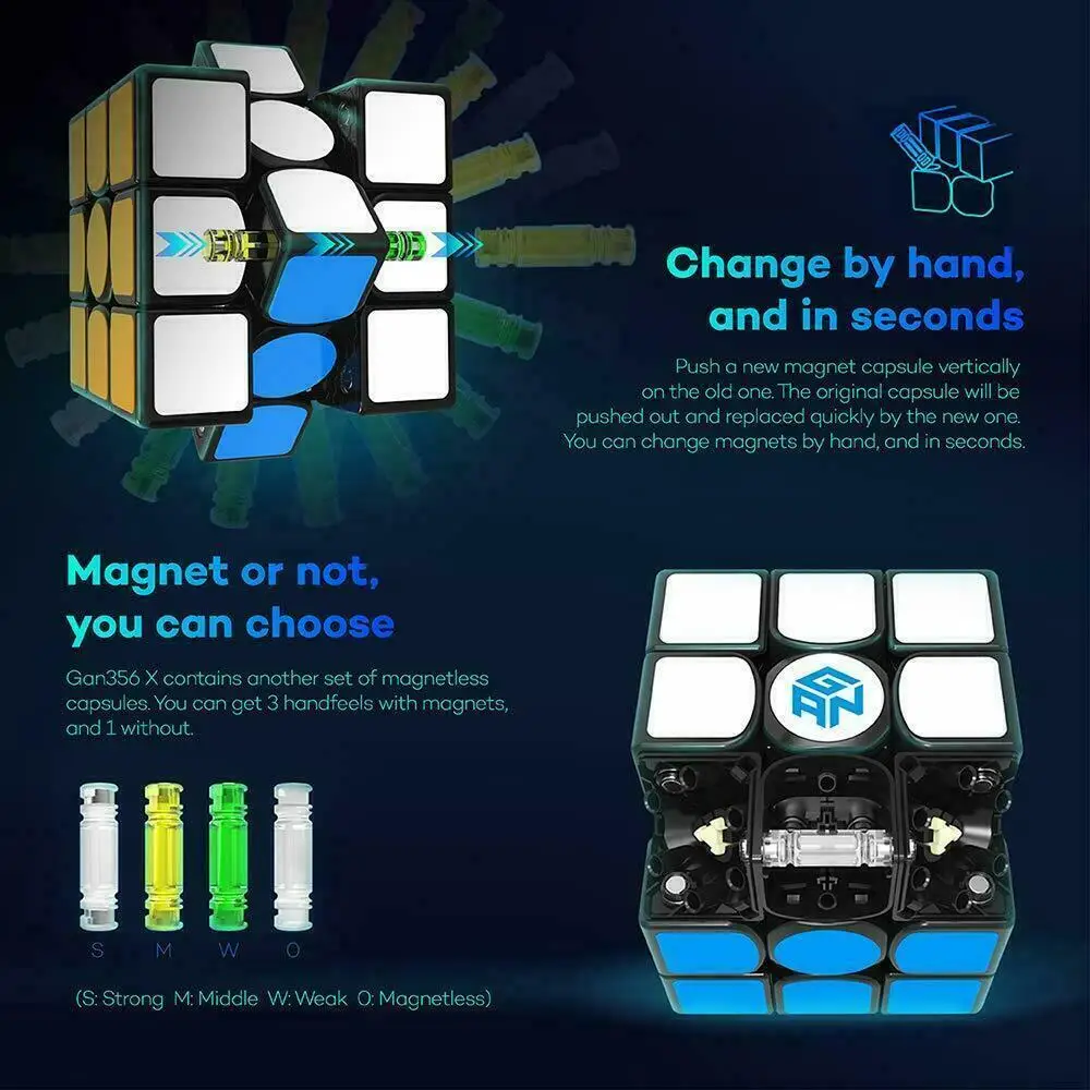 Gan 356 X Магнитный Высокоскоростной магический куб 3x3x3 соревнование Твист