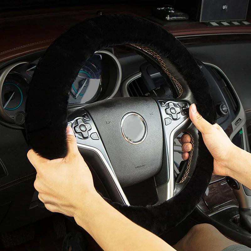Чехлы на руль теплый мягкий плюшевый чехол аксессуары для салона автомобиля Toyota
