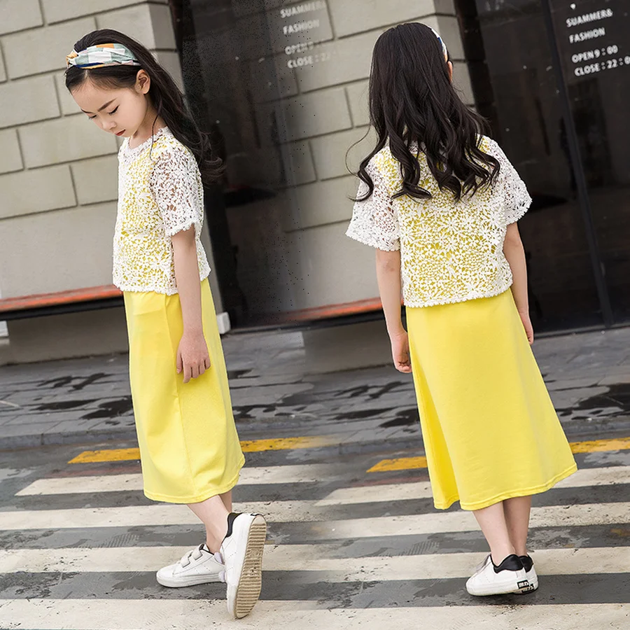 Baby Girl Ankle Length Dress Solid Casual Cotton Sleeveless Dresses for Teens Girls Children Tank Gown 8 10 12 14 16 | Детская одежда и