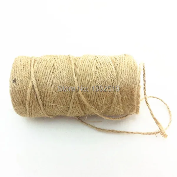 Бесплатная доставка 50 штук 2 мм оригинальный цвет пеньковая веревка джутовая