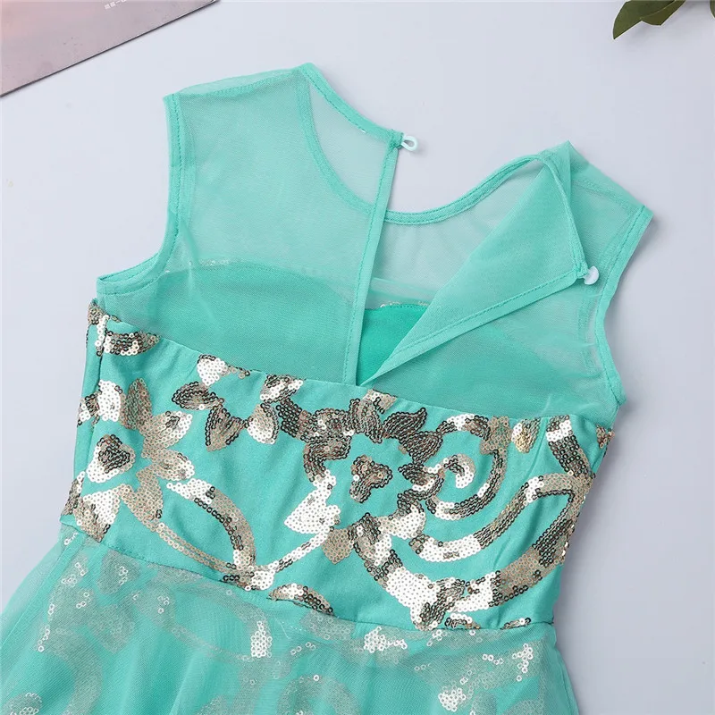 Inlzdz от 6 до 14 лет для девочек платья танцев и балета без рукавов с цветочным