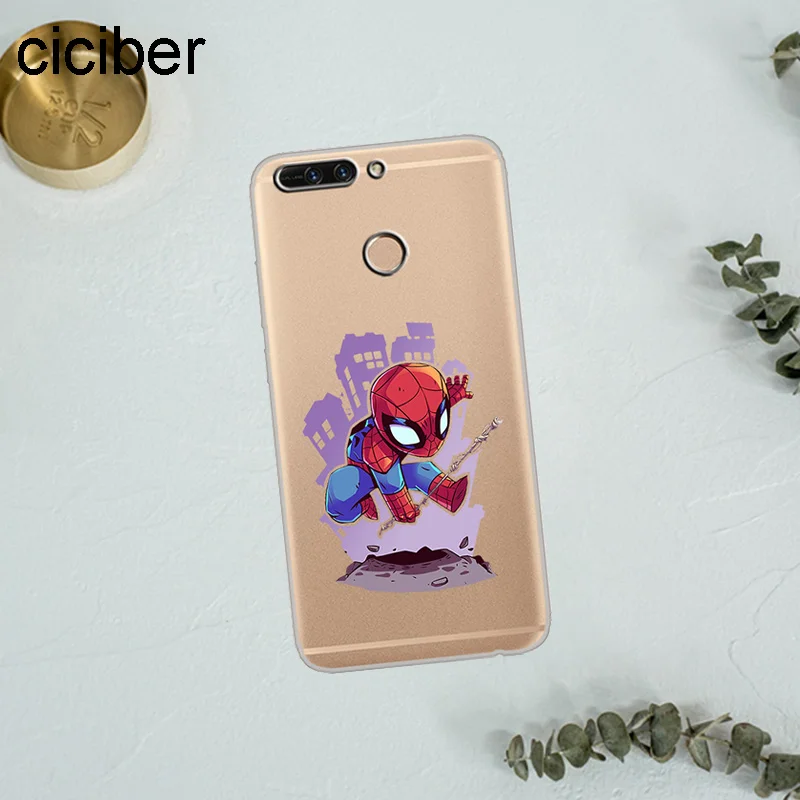 Ciciber Marvel Железный человек Бэтмен Капитан для huawei Honor 8X 7A Pro C 6X Мягкий ТПУ чехол