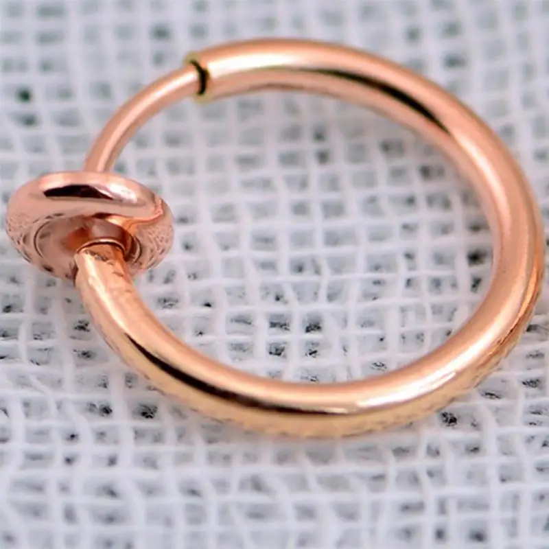rose gold 1 шт. кольцо для носа кольцо для губ с зажимом Кайли пирсинг для губ Бурун кольцо для носа для женщин пирсинг ювелирные изделия для тела - Окраска металла: rose gold