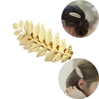 1pc women girl leaf hairpin golden barrettes hair clip headwear hair accessory jewelry gift