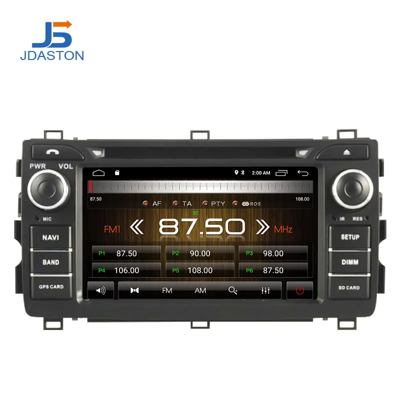 JDASTON Android 10,0 автомобильный мультимедийный плеер для Toyota AURIS 2013 2 Din Автомобильный Радио gps Навигация DVD CD ips стерео wifi