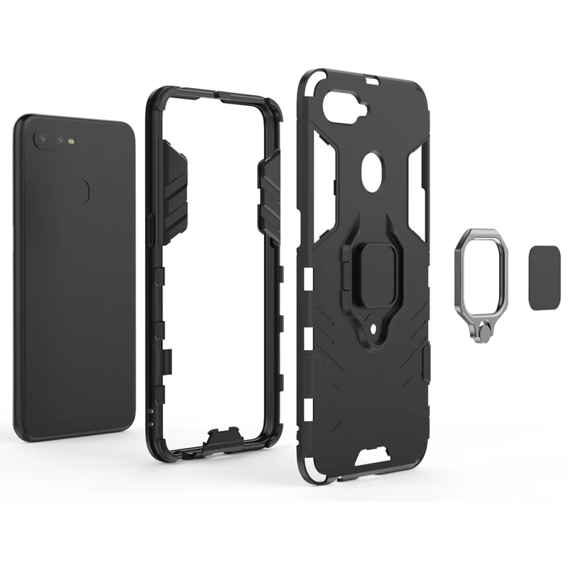 Кольцо Броня чехол для OPPO F9 K1 Coque противоударный жесткий R9 R9S R11 R11S Plus R15X R17 Pro A3S A5 A7X