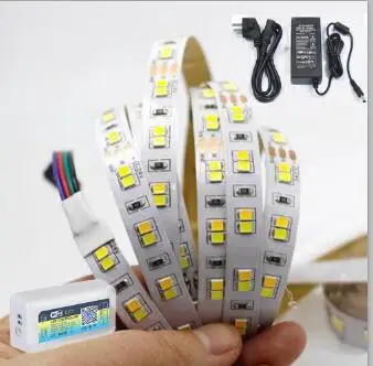 wifi wifi and power 5 м 10 м 24 в двойной цвет 2835 Светодиодная лента светильник CRI> 95 гибкая лента музыка WiFi alexa контроллер CCT двойной белый комплект - Испускаемый цвет: wifi wifi and power