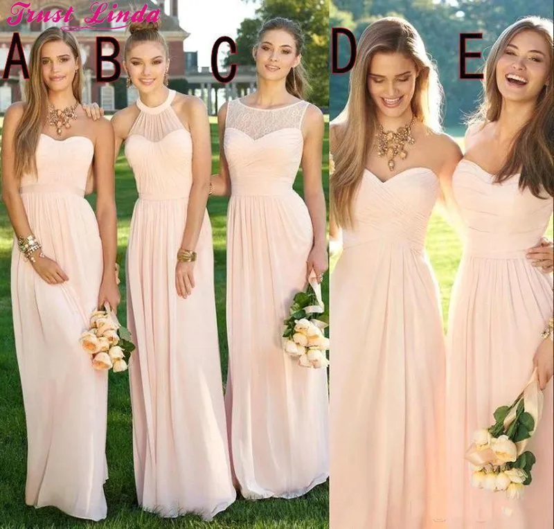 

Sexy Long Bridesmaid Dresses Chiffon Summer Prom Dress for Wedding Party