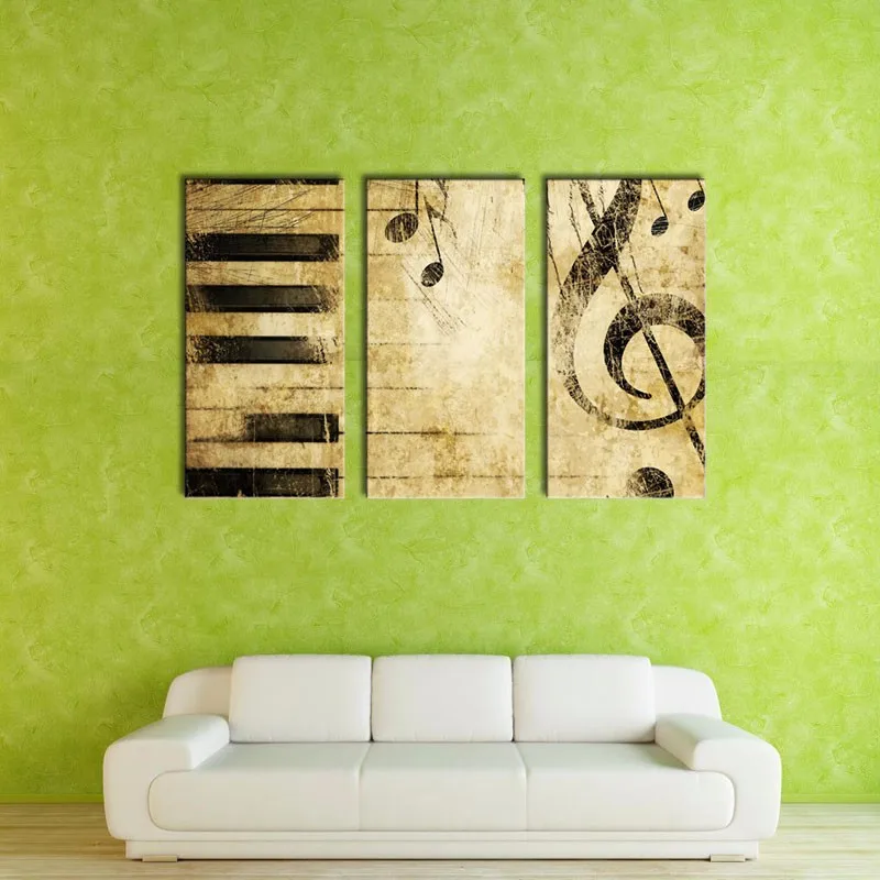 3 Панель классическая с музыкальными нотами для фортепиано живопись настенные