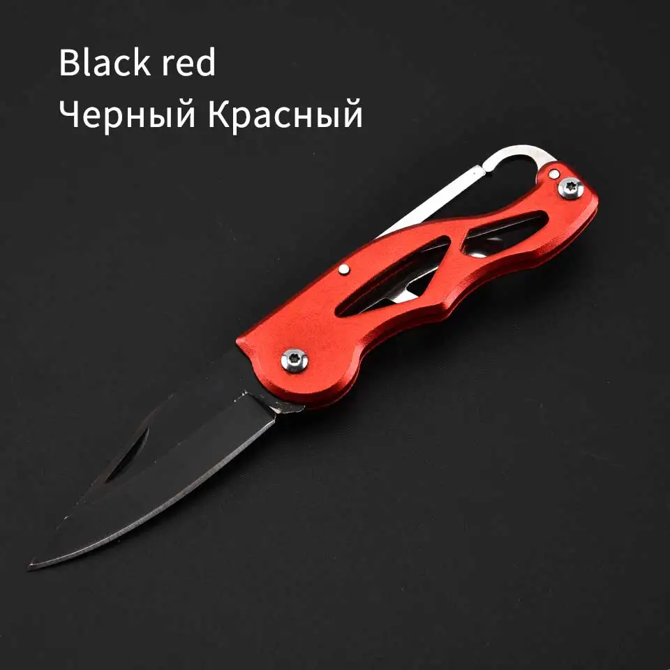 Black Red Складной нож брелок ножи из нержавеющей стали Открытый Тактический нож выживания красочный Карманный Faca Couteau Pliant Tactique - Цвет: Black Red