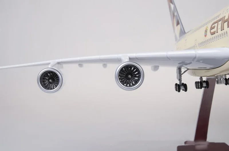 50,5 см 1/160 масштаб самолет Airbus A380 ETIHAD авиакомпания Модель W светильник и колеса литой пластик Смола самолет для сбора подарков