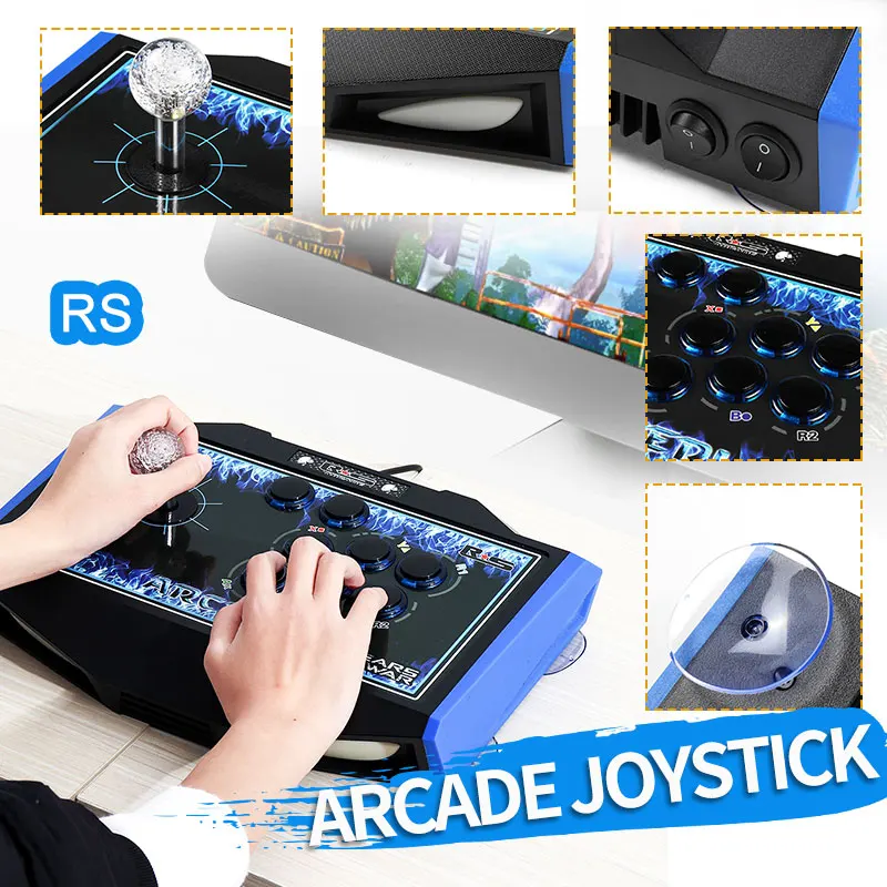 K3/T1/RS USB проводной игровой светодиодный джойстик для аркадных игр, файтинги, геймпад без задержки, игровая консоль для ПК