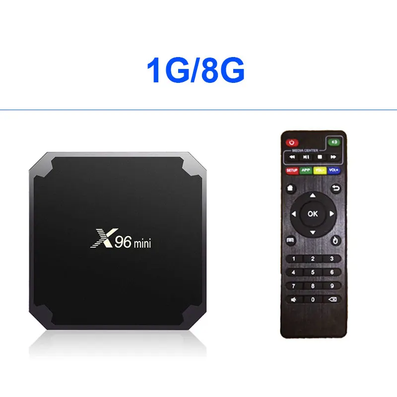 Смарт тв приставка Андроид 7.1.2 X96 mini smart tv box 8/16 Gb память, 4K ТВ Бокс 4K*2K четырехъядерный Amlogic S905W поддерживает 2.4WIFI+IR кабель - Цвет: 1G8G
