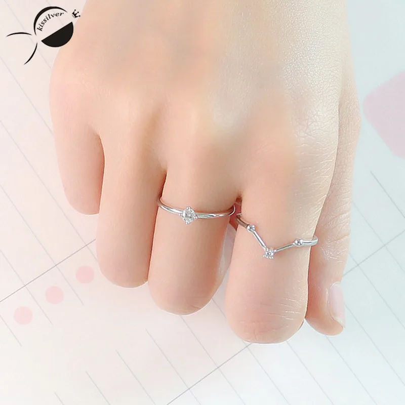 

Zircon S925 Sterling Silver Wedding Rings for Women Female Fine Jewelry Opening Ring Classical Anniversary Rings Party Jewelry