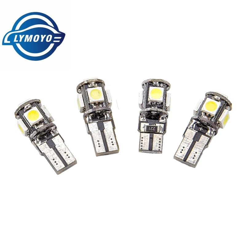 

10 шт./лот T10 5 smd 5050 5led Canbus без ошибок автомобильные лампы W5W 194 5SMD лампочки без OBC ОШИБОК белый/синий/красный Бесплатная доставка