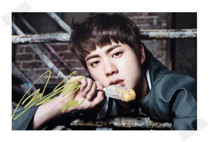 Bangtan Boys JIN с автографом подписано оригинальное фото вы никогда не ходите в