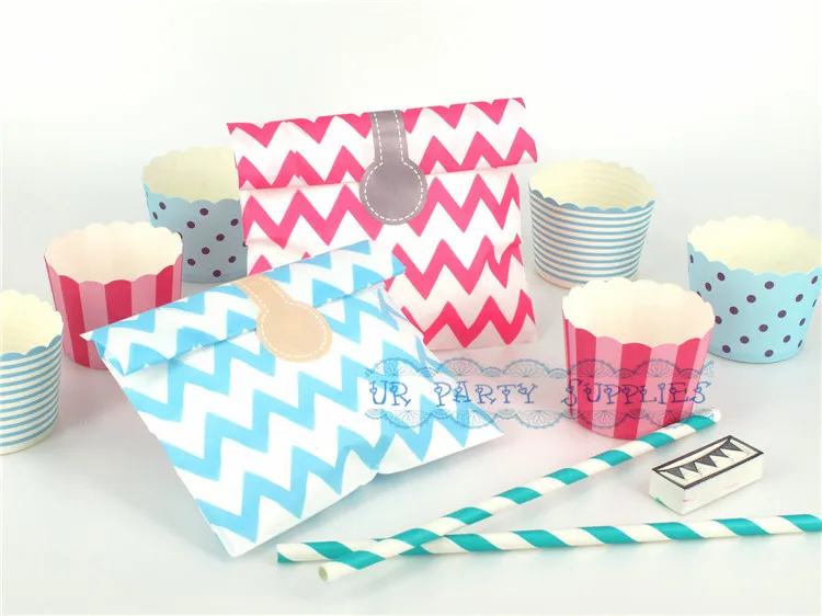 Бесплатная доставка 1000 шт светло-голубой шеврон бумажные мешки для конфет баров