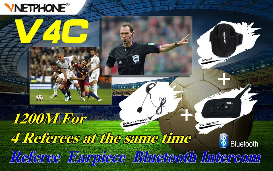 Vnetphone V4C 1200m 4-х пользовательская дуплексная стереогарнитура Handfree Bluetooth внутренняя