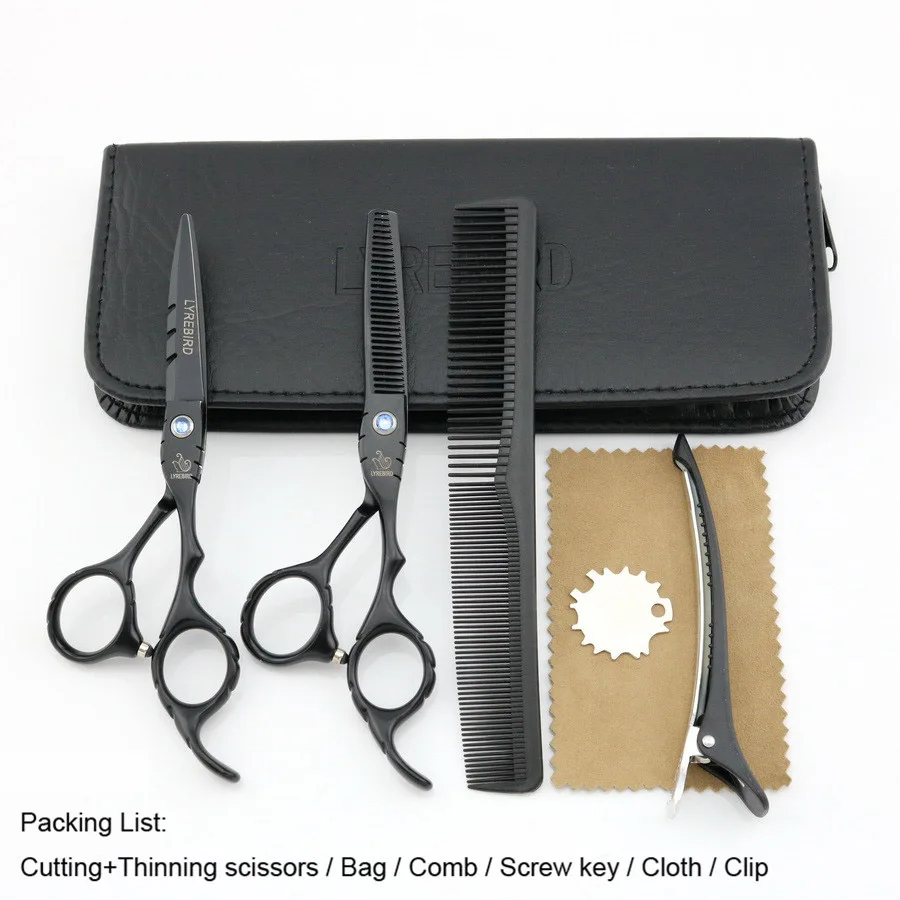 Черные ножницы для волос 5 дюймов или 6 синие камни японские Парикмахерские