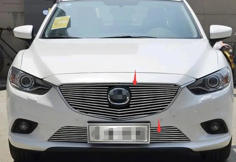Modificate 304 нержавеющая сталь Передняя решетка автомобиля Гонки Грили Гриль Крышка Накладка для Mazda 6 atenza 2013 16 17