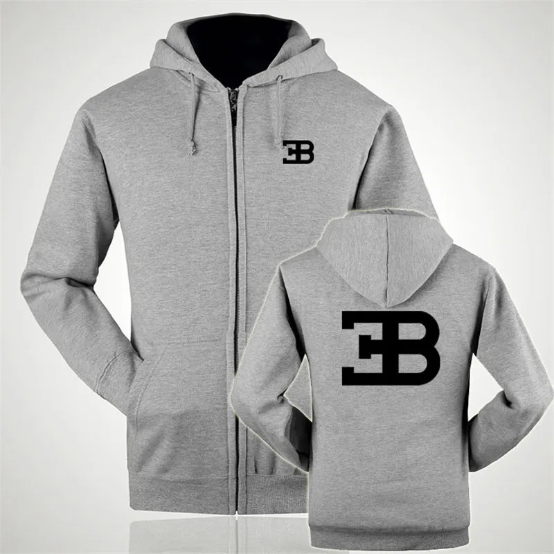 Толстовки с капюшоном на молнии логотипом Bugatti осень и зиму повседневная куртка