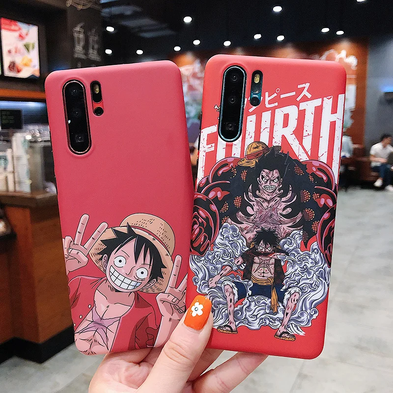 Cartoon Cases for Huawei P30 P20 Lite Mate20 Pro Luffy one piece frosted IMD hard cover for Honor 10 20 20Pro Nova 3 3i 4 5Pro