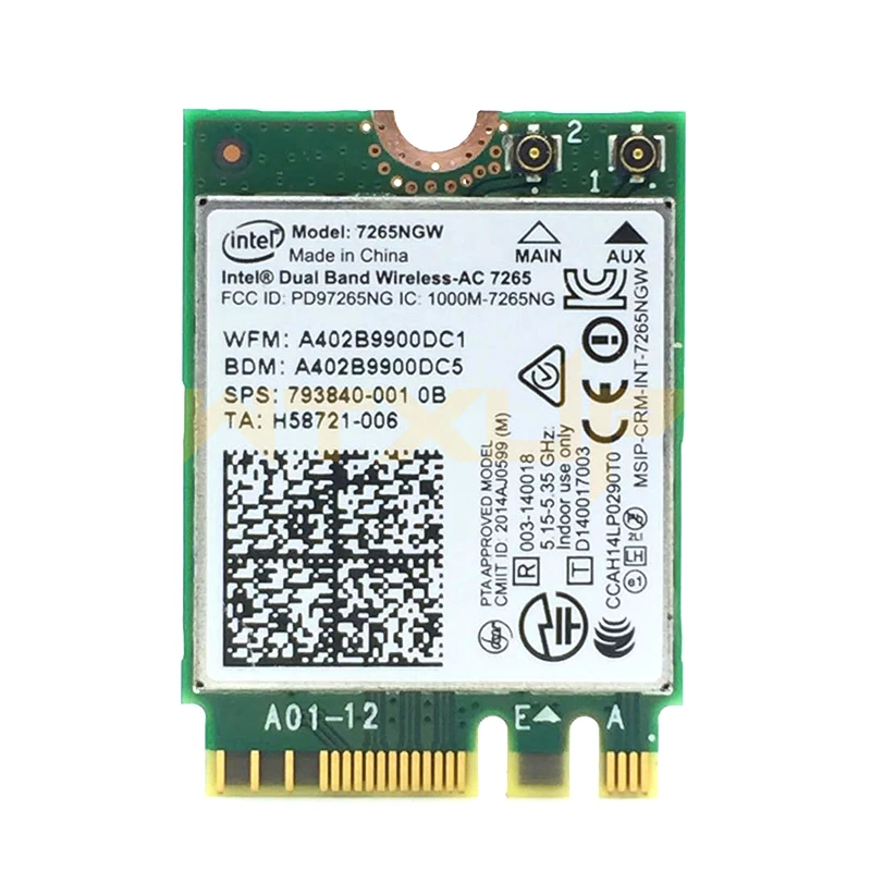802.11ac для Intel 8265NGW 8265AC 7265NGW 867 Мбит/с M2 NGFF беспроводной адаптер wifi+ Bluetooth 4,2 сетевая карта MU-MIMO/Intel vPro