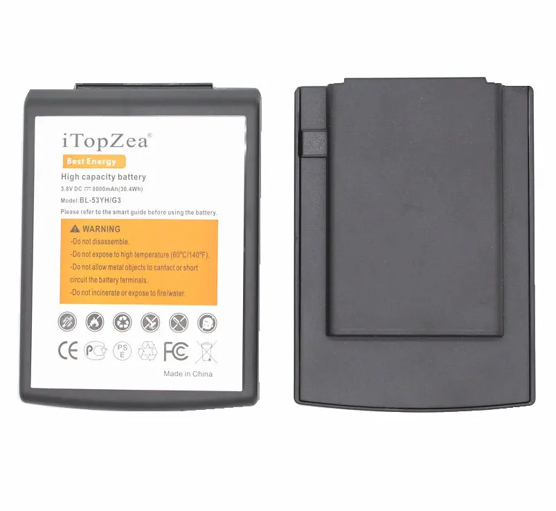 ITopZea 2x8000 мА/ч G3 BL 53YH на Батарея с ТПУ чехол для LG D855 D858 D859 F400 F460 D830 D850 D851 VS985 LS990|Чехлы аккумулятором| |