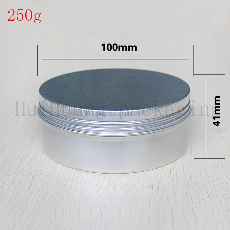 

60pcs 250g Empty Aluminum Cream Jar Tin Cosmetic Lip Balm Containers Nail Derocation Crafts Pot Refillable Bottle Screw Thread