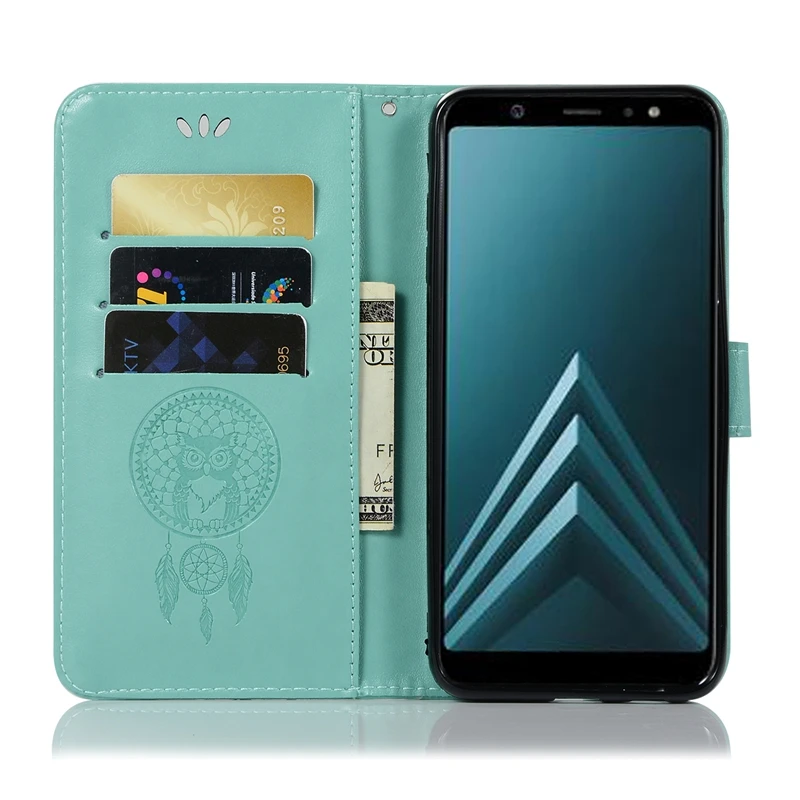 Чехол Etui для Samsung Galaxy J8 2018 чехол J800F J800 SM-J800F кожаный бумажник с совой откидной