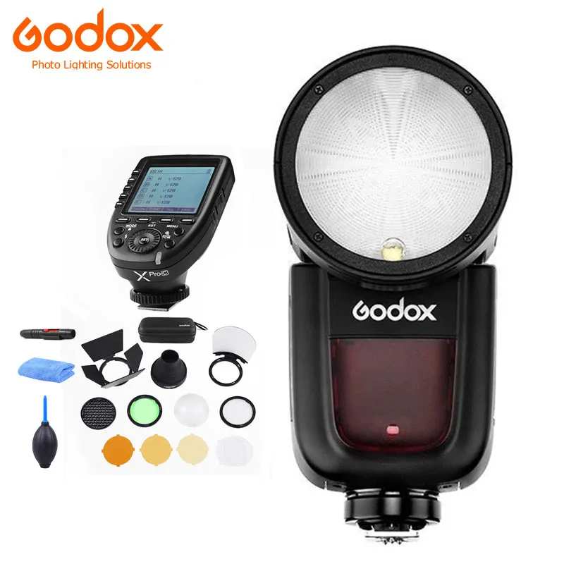 Godox V1 флэш-V1C V1N V1S ttl 2,4G Беспроводной Беспроводная система X 1/8000 s HSS 2600 mAh литиевая батарея Вспышка Speedlite для цифровой зеркальной камеры Canon Nikon sony - Цвет: V1 and AK and XPro-