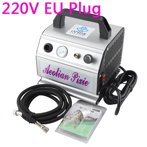 220V EU Plug OPHIR Профессиональный портативный воздушный компрессор для хобби украшения торта автомобиля покраска макияж 110 В 220 В Аэрограф компрессор Kit_AC088 - Цвет: 220V EU Plug