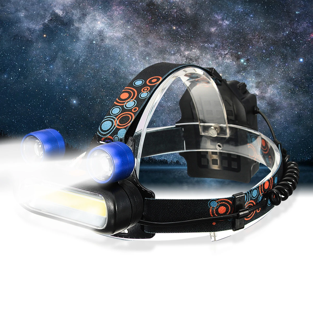 Для рыбалки JIGUOOR 1300LM 2T6 УДАРА светодиодный 4 режима фары жизни Водонепроницаемый USB Перезаряжаемые Healdlight с кабелем для передачи данных